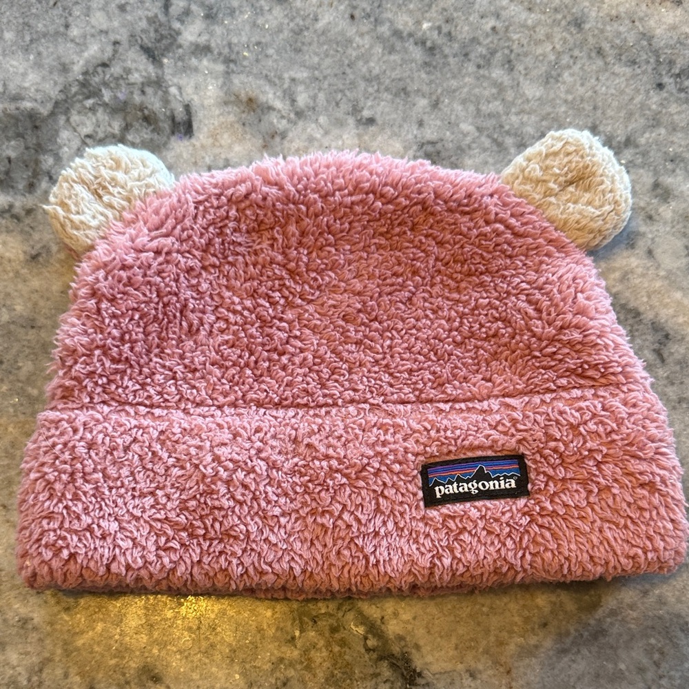 Patagonia Soft Pink Fleece Hat with Ears